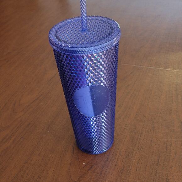 Walt Disneyworld 50th Anniversary Starbucks Studded Tumbler with Straw Blue - Picture 1 of 11